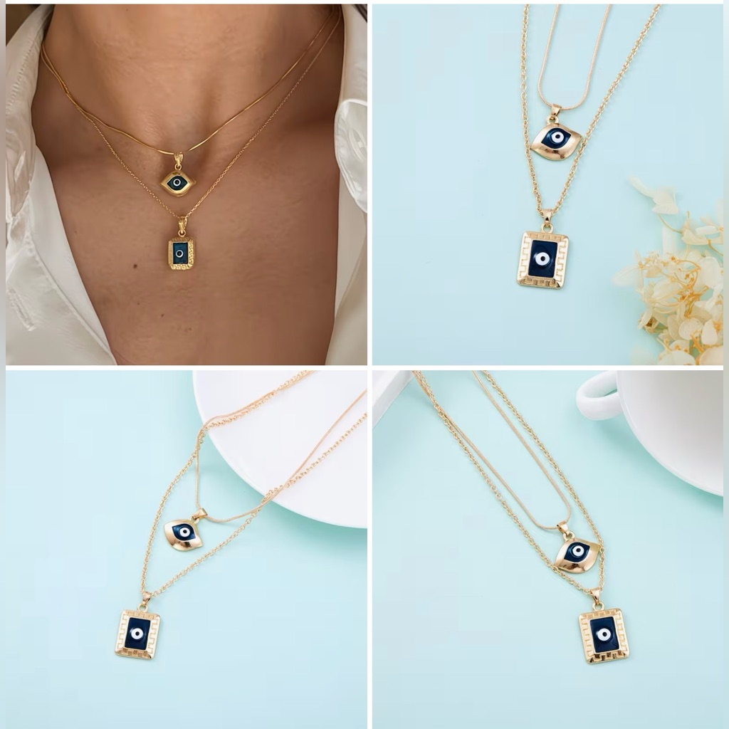 Gold Blue Greek Evil Eye Pendant Necklace Horus Eye Creative Pendant Necklace Nw